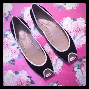 🌺 HOGAN Satin Peep-Toe Flats 🌺